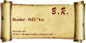 Buder Réka névjegykártya